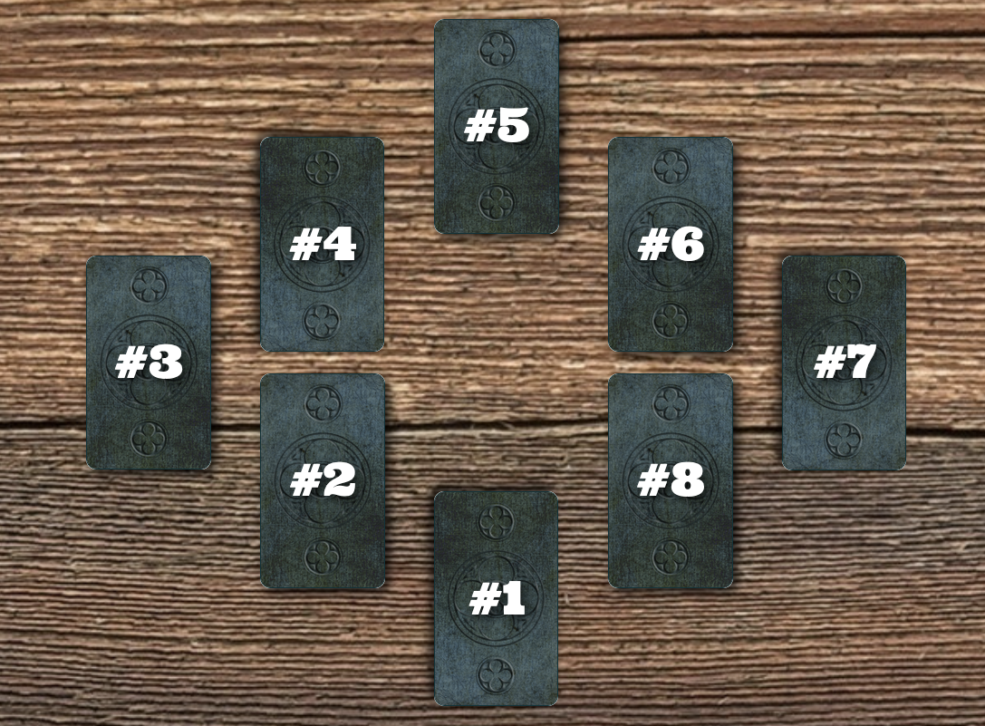 8-card spread in grid