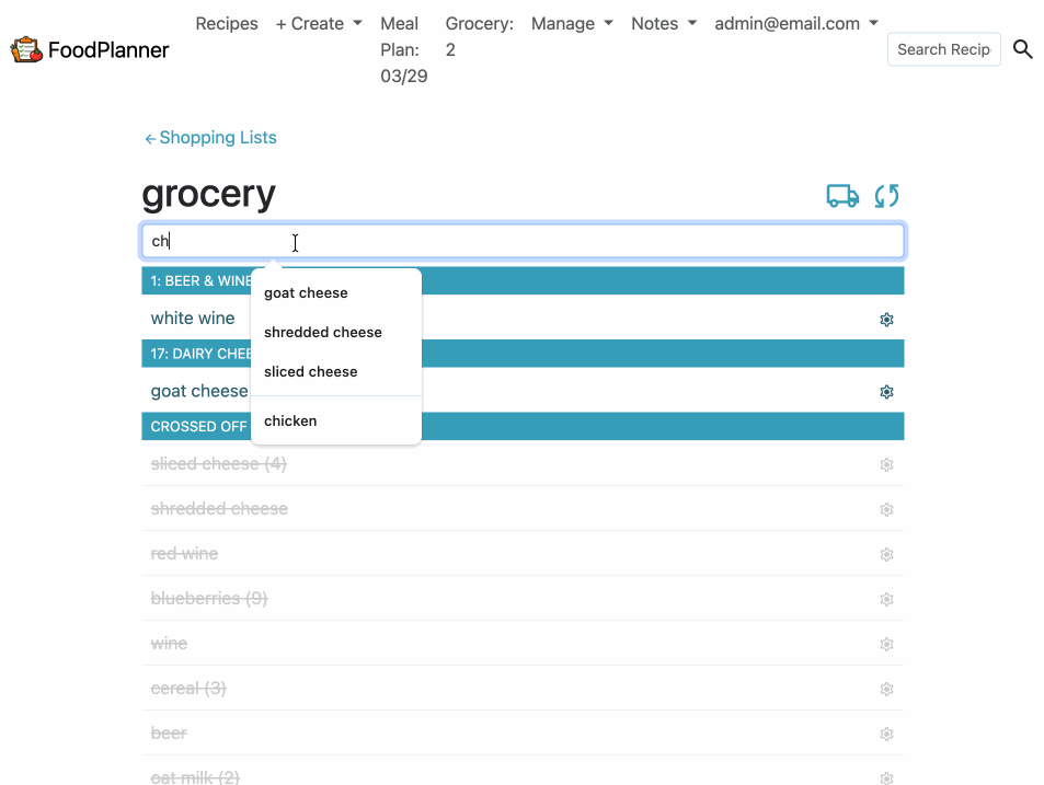 screencap of clicking on an option and going to a results page before returning to the list page